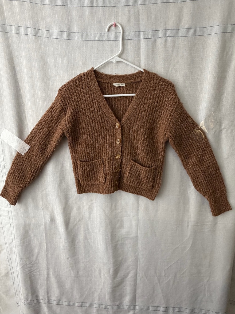 Copper Key women’s Size S Brown Cropped Button Cardigan Sweater Excellent(C51)